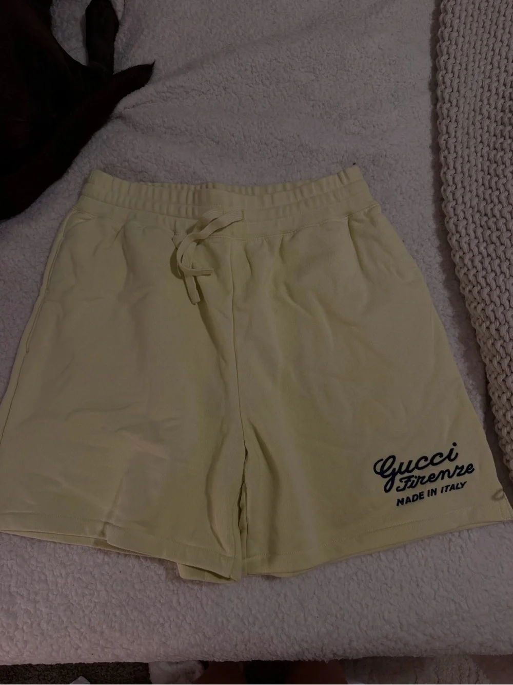 Gucci  NWOT Light Yellow Drawstring Athletic Shorts
